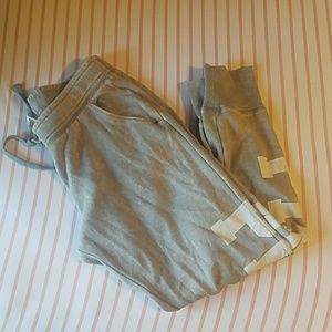 VS PINK acid wash style crop jogger gray pants med